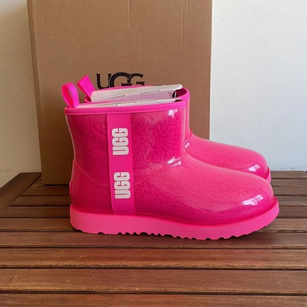 UGG Kids' Classic Clear Mini II Rock Rose USA Big Kid 6/UK 5/EU 38